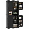 HOMCOM 73\" Kitchen Pantry Cabinet, Kitchen Hutch with Door Shelves, Black