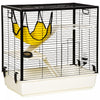 Pawhut Small Animal Cage Habitat Indoor Pet Play House For Guinea Pigs Ferrets Chinchillas, With Accessories Hammock Water Bottle Balcony Ramp Food Dish, 31.5\"x19\"x31\", Yellow