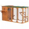 Pawhut Wooden Cat Catio, 76\"l Walk In Outdoor Cat House With Asphalt Roof, Platforms, Lockable Doors, 3-tier Resting Condo, Observation Window, For 2-3 Cats, Orange