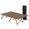 Outsunny 76\" Two Person Folding Camping Cot With Carrying Bag, Khaki