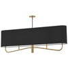 Dainolite Eleanor 4 Light Horizontal Chandelier Aged Brass Black/White Shade Lamp