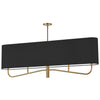Dainolite Eleanor 4 Light Horizontal Chandelier Aged Brass Black/White Shade Lamp