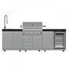 FORNO Bulnes Outdoor Kitchen 60,000 BTU Stainless Steel BBQ with Black Granite Countertops - FODKT2506BLK