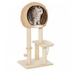 Pawhut 39\" H Cat Tree, Multi-level Cat Tower With Sisal Scratching Post, Condo, Plush Perch, Hanging Rope And Hanging Ball, Beige