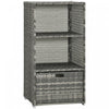Outsunny Outdoor Storage Cabinet, Patio Storage Box Rack Rattan Wicker Pool Towel Valet Organizer Poolside Garden Lawn Bathroom Furniture Shelf W/ Shelf Drawer, Mixed Grey