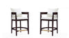 Ritz Mid-Century Modern Wood Upholstered Counter Stool in Ivory - Set of 2