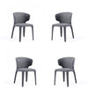 Conrad Mid-Century Modern Upholstered Dining Chair in Gray - Set of 4