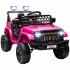 Qaba 12v Powered Ride-On Truck Car, Electric Car For Kids With Remote Control, Openable Doors, Spring Suspension, 3 Speeds, Usb Music Horn, Led Headlights, Pink