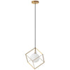 Dainolite Thomson 1 Light Pendant Gold Finish Opal White Glass Lamp