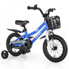 Costway 14\" Kid's Bike W/ Removable Training Wheels & Basket For 3-5 Years Old Blue