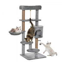 Pawhut Cat Tree, 47 Inches Multi-level Cat Tower With Scratching Post, Hammock, Cat Condo, Perch, To