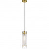 Dainolite Pasha 1 Light Pendant Aged Brass Finish Clear/Frosted Glass Lamp