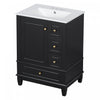 Sophia 24\" Bathroom Vanity with Ceramic Sink, Black