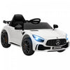 Qaba Electric Car For Kids, Mercedes-benz Amg Gtr Licensed Powered Ride-On Car With Remote Control, Lights, Music, Horn, Auxiliary Wheels, Soft Start, For 3-6, White