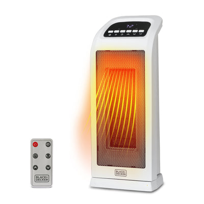 Black+Decker 18.7" Oscillating Ceramic Tower Heater with Remote | Radiateur tour oscillant Black+Decker de 18,7 po avec éléments en céramique et télécommande