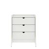Coney Mid-Century Modern 28\" Nightstand in White (3-Drawer)