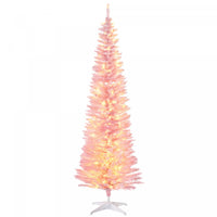 Homcom 6' Prelit Artificial Christmas Tree With Warm White Led Lights