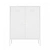 Naomi Modern 32\" Metal Accent Cabinet in White Armoire