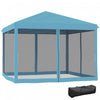 Outsunny 10' X 10' Pop Up Canopy Tent Gazebo With Removable Mesh Sidewall