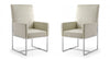 Element Modern Velvet Metal Dining Chair in Champagne - Set of 2