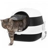 Pawhut Foldable Cat Litter Box With Lid, Covered Litter Box W/ High Sides, Air Freshener, Large Front Entry Cat Box, Easy Clean, White And Black