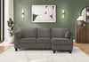 Upholstered Sofa Chaise Lounger, Grey Fabric Sofa