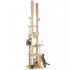 Pawhut Floor To Ceiling Cat Tree, 89\"-100\" Adjustable Height Cat Tower For Large Cats With Scratching Posts, Grooming Brush Post, Cat Condo, Perches, Hammocks, Balls, Brown