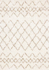 Taylor Cream Brown Lattice Shag Rug, 7'10\" x 10'6\" Indoor Area Rug