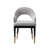 Carrington Modern Glam Upholstered Velvet Armchair in Light Gray