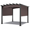 Costway 10 X 10ft Patio Pergola Gazebo Sun Shade Shelter W/retractable Canopy