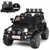 Costway 12v Kids Ride On Car 2 Seater Truck Rc Electric Vehicles W/ Storage Room Black