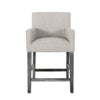 Griffith 26\" Seat Height Counter Stool With Upholstered Fabric And Solid Wood Legs, Light Grey