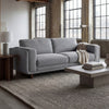 Caden 83 in. Textured Weave Fabric Sofa with Block Arms and Wood Legs - Grey