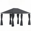 Outsunny 10' x 13' Outdoor Patio Gazebo w/ Steel Frame, Curtains, Dark Grey