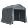Outsunny 9.2' X 7.9' Garden Storage Tent, Heavy Duty Bike Shed, Patio Storage Shelter W/ Metal Frame And Double Zipper Doors, Dark Grey