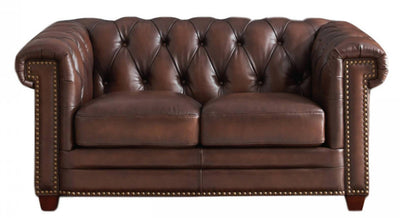Hydeline Standwood Leather Loveseat - Brown|Causeuse Standwood de Hydeline en cuir - brune