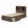 Yodi Mates Bed And Bookcase Headboard Set Natural Walnut - South Shore