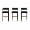 Patricia Modern Wood Upholstered Barstool in Black - Set of 3