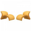 Rosebud Modern Wool Blend Accent Chair in Yellow - Set of 2