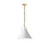 Dainolite Princeton 1 Light Pendant 16\" Dia Aged Brass Finish White Shade Lamp