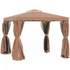 Outsunny 10' X 10' Outdoor Patio Gazebo Shelter Tent W/ Sidewalls, Brown