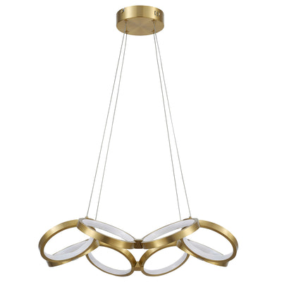 Dainolite Philo Chandelier 64w Aged Brass White Silicone Diffuser Lamp|Lustre Philo e Dainolite en silicone blanc qui diffuse la lumière, avec fini laiton vieilli et ampoule de 64 W