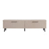 Jodie Mid-Century Modern 69\" Fluted TV Stand in Whitewashed Oak
