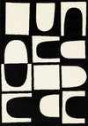 Florence Black White Dynamic Geometric Design, 6'7\" x 9'6\" Indoor Area Rug