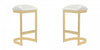 Aura Modern Metal Upholstered Barstool in White - Set of 2 Bar Stool