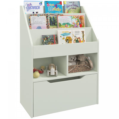 Homcom Kids Bookcase Multi-shelf Rack Organizer With Storage Drawer For Books For Reading Nook, Clas|Homcom Bibliotheque Pour Enfants Multi-etageres Avec Tiroir De Rangement Pour Livres Pour Coin Lectu