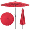 Costway 9 FT Patio Round Market Umbrella with Push Button Tilt, Crank Handle, Vented Top Wine