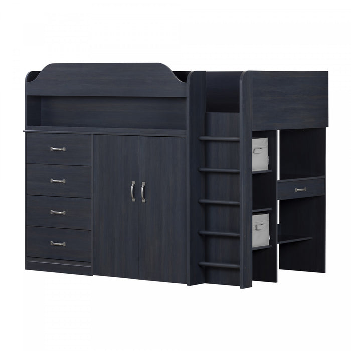 Asten Loft Bed With Desk - Blueberry