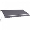 Outsunny Retractable Awning Manual Sun Shade Shelter Dark Grey
