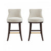 Lucia Modern Chenille Wood Upholstered Barstool in Natural - Set of 2